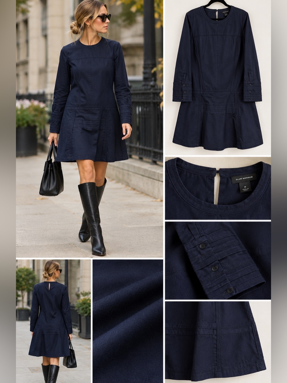 Club Monaco Navy A-Line Dress